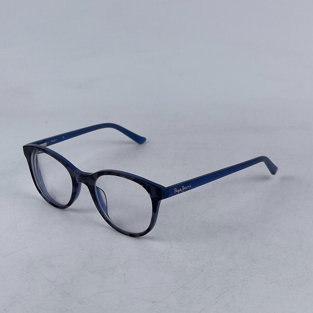 Pepe Gecko PJ 3285 Women Eyeglasses‎ Frame Black Blue Plastic Full Rim 48-19-140